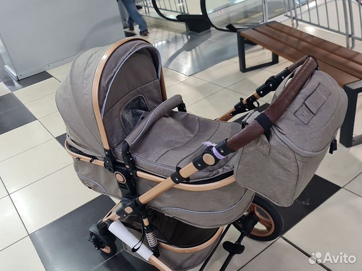 Коляска LuxMom 518 3 в 1 с перекидной ручкой