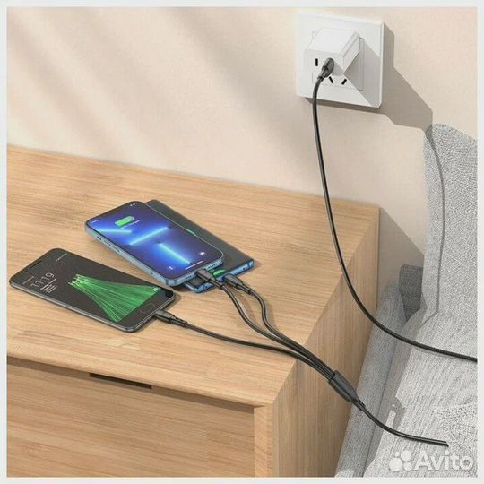 Кабель borofone BX71 3 в 1 черный