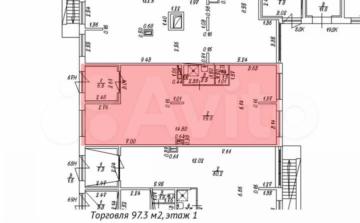 Собственник, 97 м², 1 этаж, витрины, новый ЖК