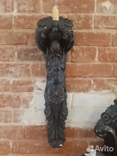 Старые гипсовые подсвечники.Начало 20века