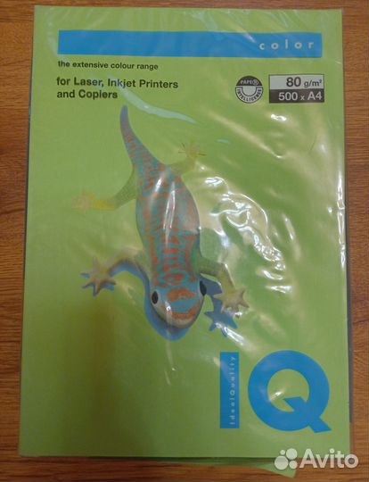 Бумага IQ color(ярко-зелёный) А4, 500 листов