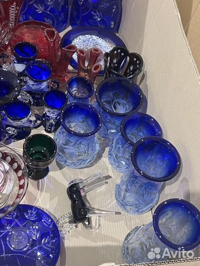 Вазы СССР цветное стекло винтаж,оптом,скидки