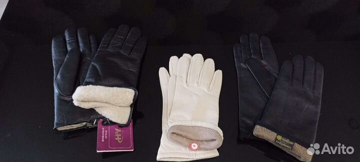 Перчатки женские кожаные новые