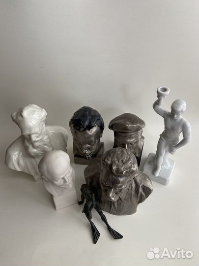 Бюсты. Попов, Ленин, Горький, Толстой и пр