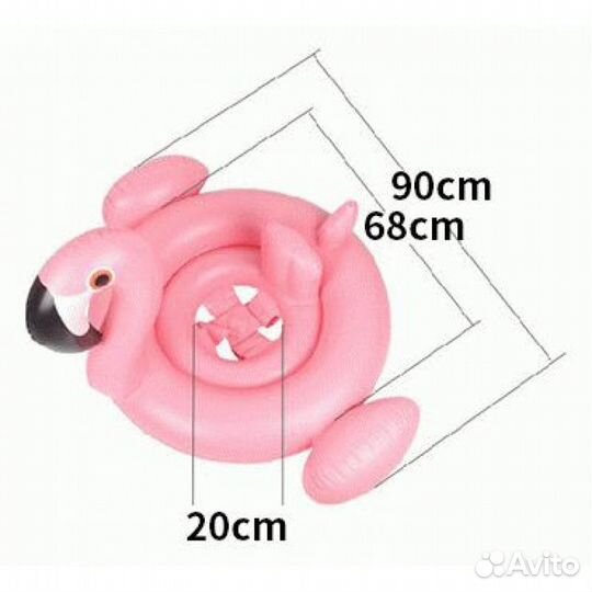 Надувные ходунки (круг со спинкой) Фламинго