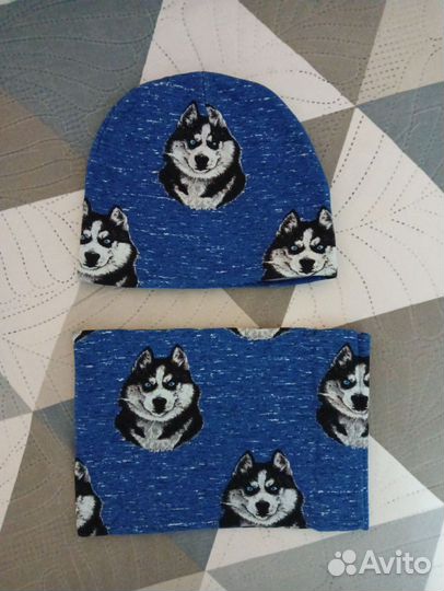 Шапка и снуд двойной хлопок