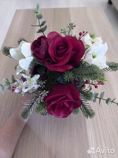 Искусственный букет икеа и кашпо