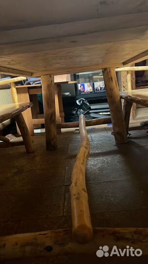 Стол и стулья из Карельской березы, ручная работа