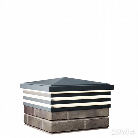 Колпаки на столбы забора с подсветкой