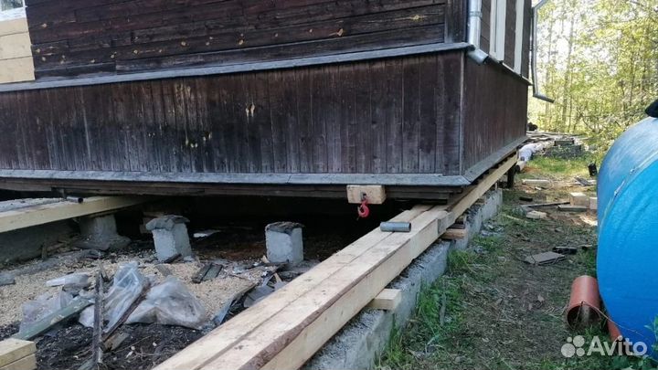 Замена венцов Подъем домов Ремонт фундамента