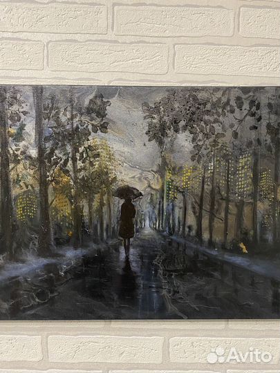 Картина маслом на холсте 80:40, дорога