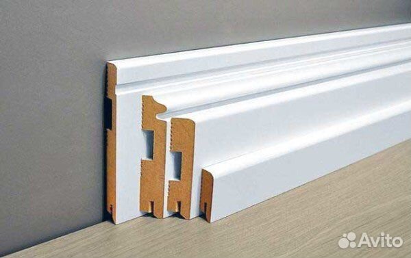 Установка плинтуса дюраполимер, мдф. Покраска