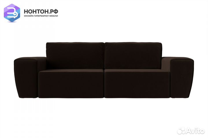 Диван еврокнижка Беккер микровельвет коричневый