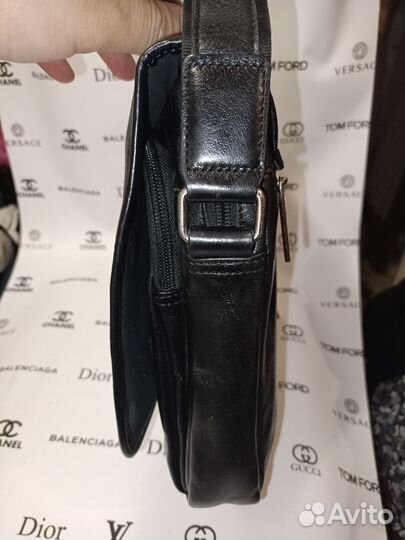 Сумка мужская натуральная кожа через плечо