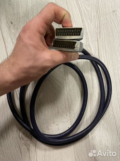 Аудио-видео кабель scart- scart 1 метр