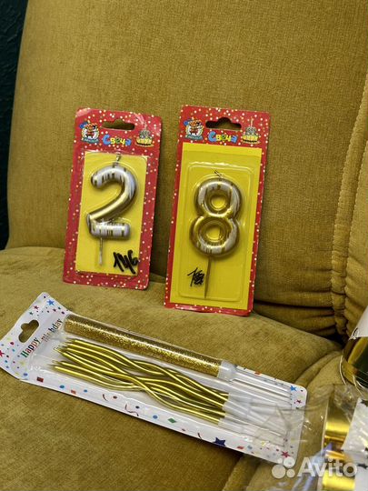 Декор новый на День Рождения бело-золотые цвета