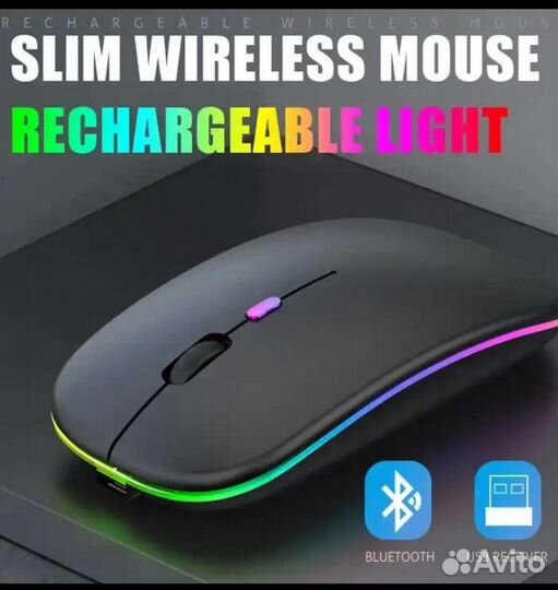 Мышка беспроводная аккумуляторная бесшумная