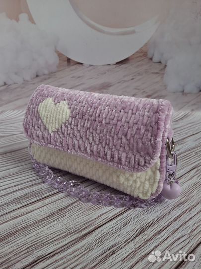Сумка ручной работы из плюшевой пряжи