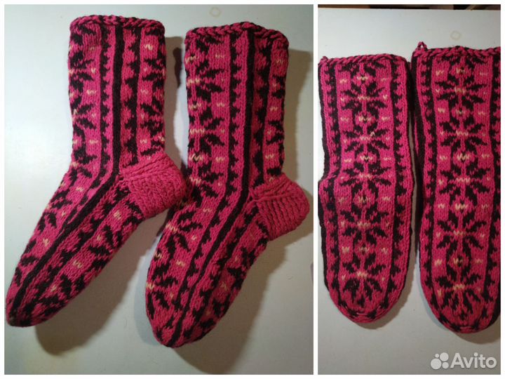 Носки 36-37 размер вязаные ручной работы с узором