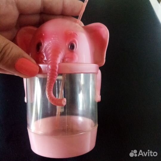 Кружки детские с крышками, пластик СССР