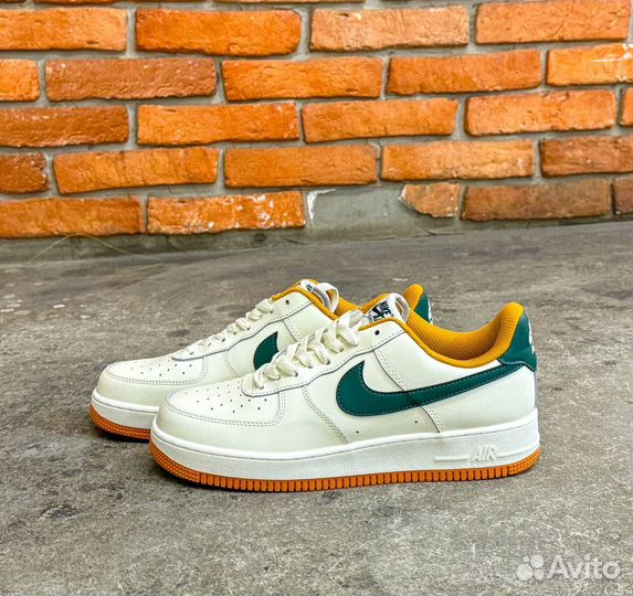 Кроссовки nike air force 1 low cream green