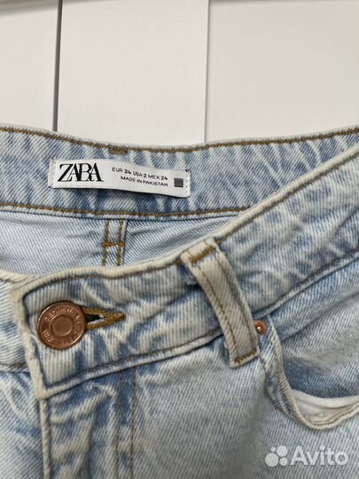 Джинсы zara mom fit женские 40