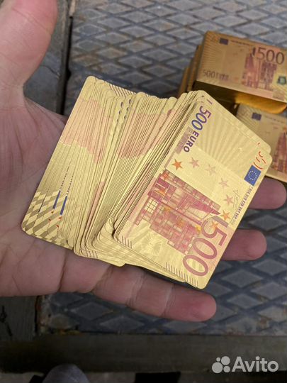 Комплект из 10 пластиковых золотых колод 500 евро