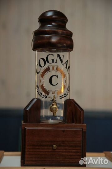 Набор винтаж для коньяка/бренди, дерево, стекло