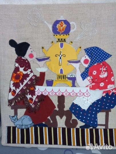 Картина аппликация на холсте