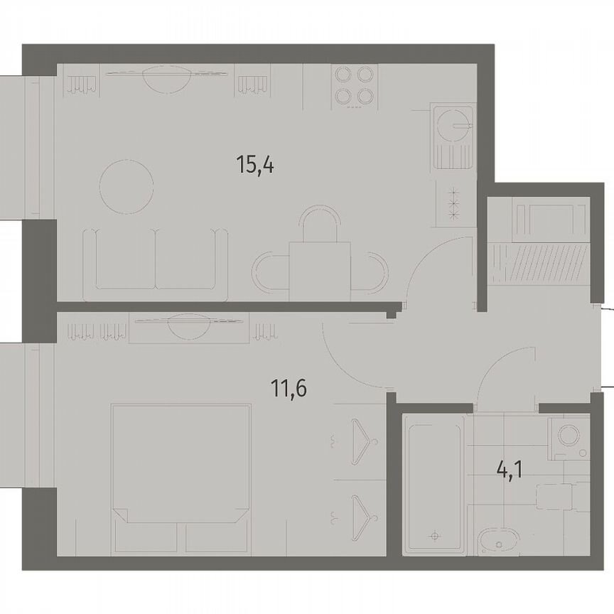 1-к. квартира, 34,9 м², 5/12 эт.