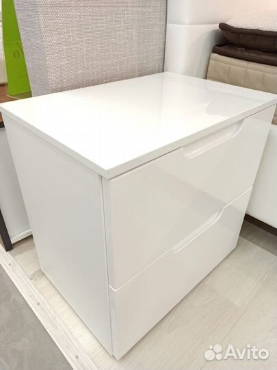 Тумба прикроватная белый глянец