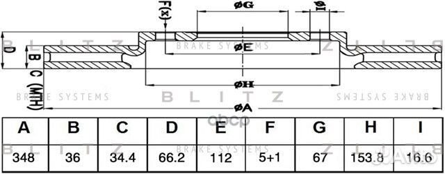 Диск тормозной передний левый BS0486 Blitz