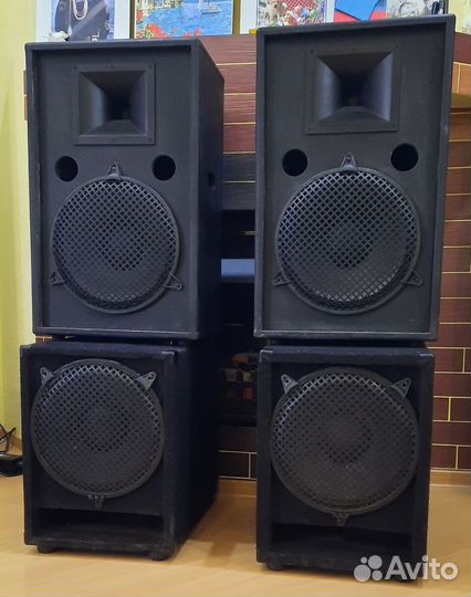 Колонки Сабвуферы Pro 2100W 4шт D12