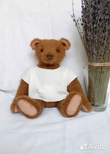 Мягкая игрушка, мишка, тедди, ручная работа