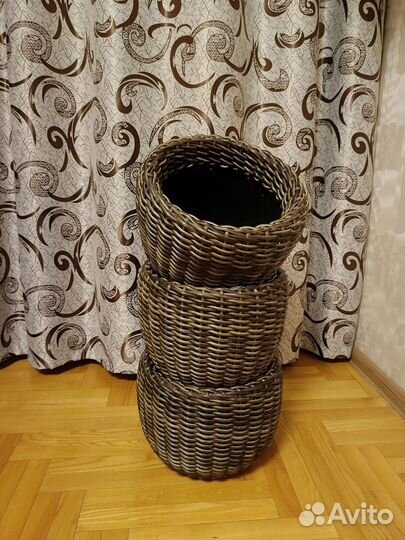 Корзины, кашпо из ротанга