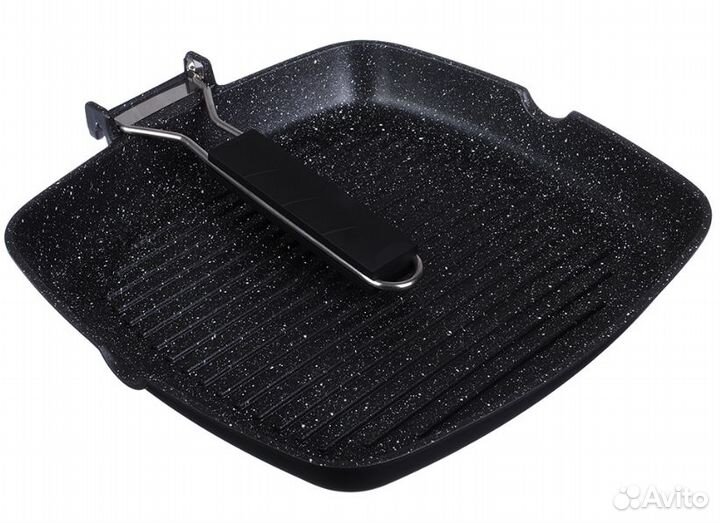 Сковорода-гриль литая с а/приг.