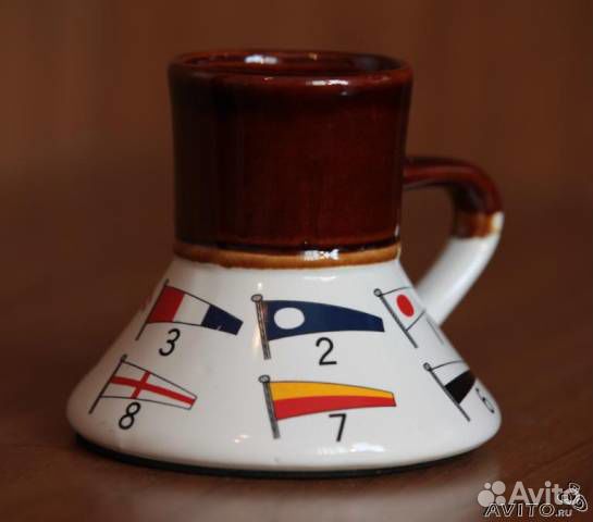 Винтажная морская капитанская чашка - непроливайка
