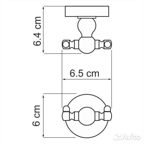 Крючок Wasserkraft Aland K-8523D двойной, хром