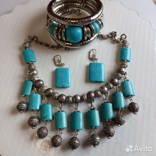 Бусы серьги натуральный камень