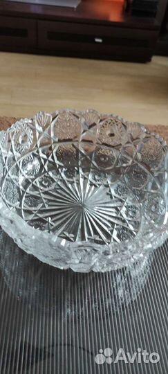 Ваза хрустальная Чехословакия.Ладья СССР