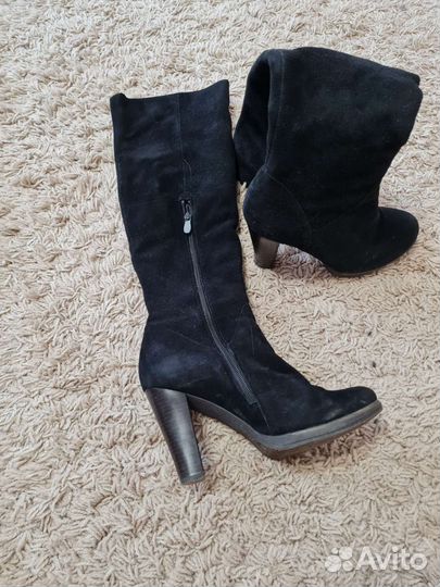 Сапоги зимние замшевые