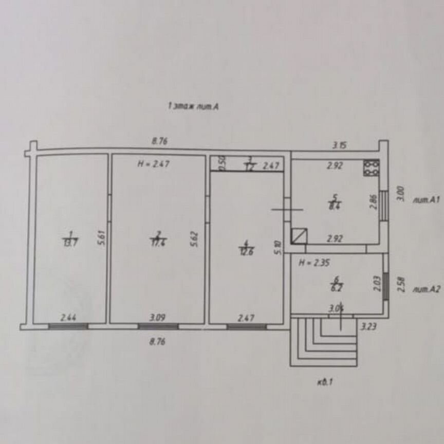 Квартира 3-комн. 59.5 м² в Невинномысск — фото 12 из 21