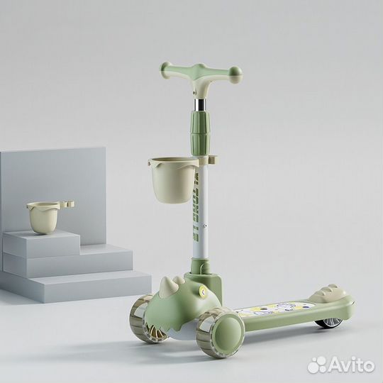 Самокат детский 5в1 зеленый