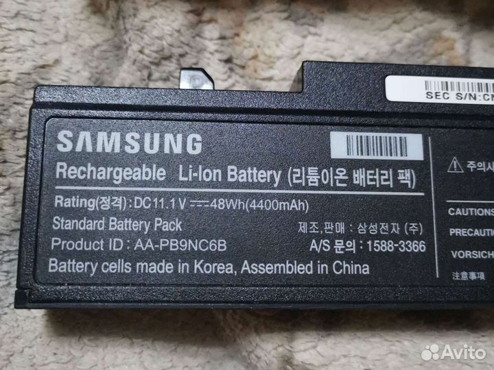 Аккумулятор для ноутбука samsung