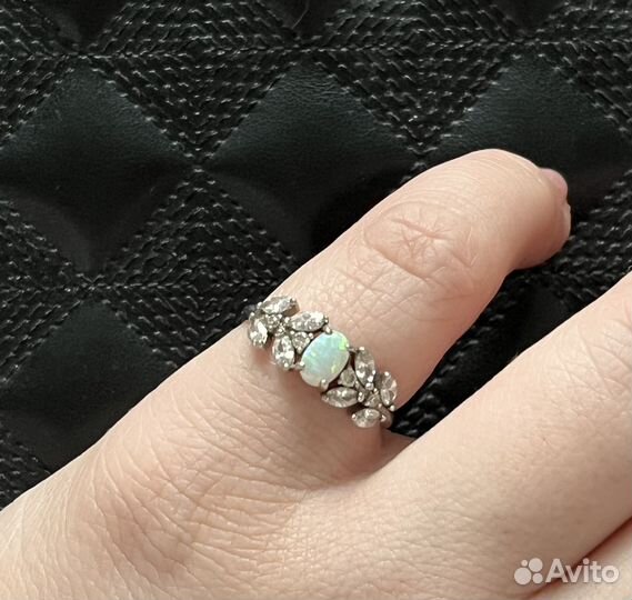 Кольцо серебро 925 с син. Опалом 17,5р
