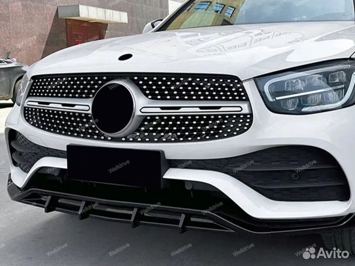 Сплиттер Mercedes GLC X253 AMG черный