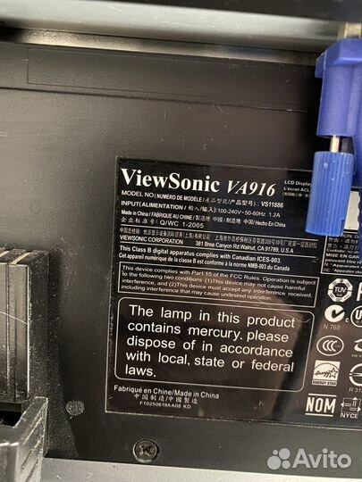 Монитор WiewSonic 19 дюймов