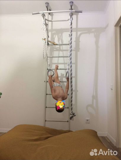 Шведская стенка до 100кг + обвес + диван-мешок