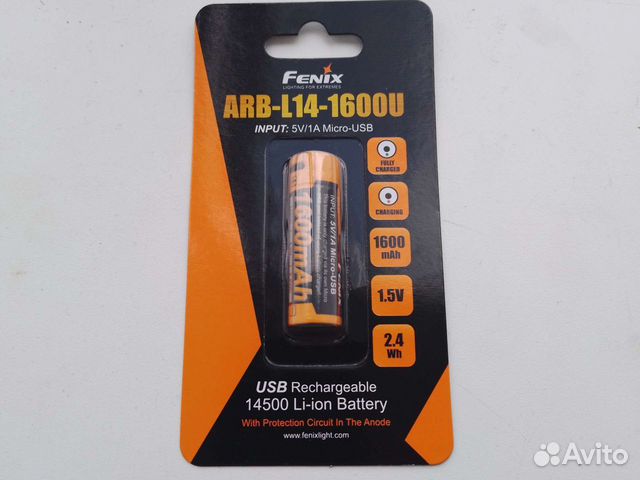 Аккумулятор 14500 Fenix ARB-L14-1600U Li-ion с USB объявление продам
