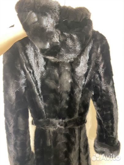 Шуба норковая с капюшоном